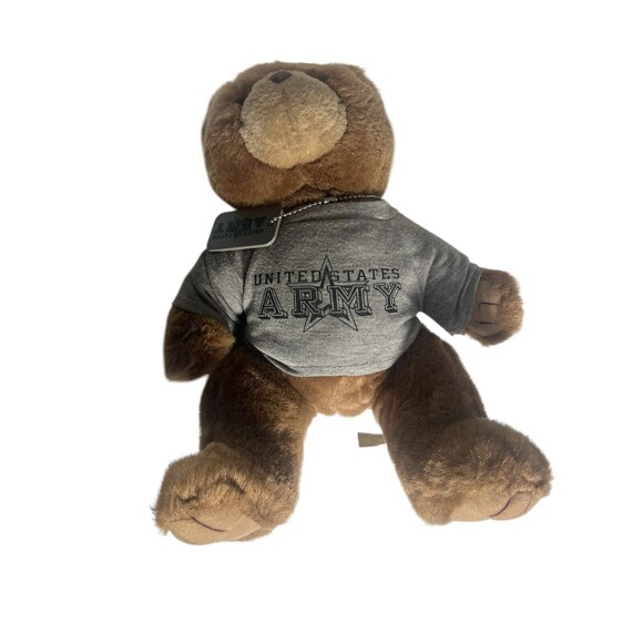 United States Army U.S. Brown Teddy Bear Plush w/T Shirt & Military Dog Tag 12" - Picture 6 of 10